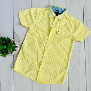 Tommy Hilfiger Yellow Gingham Short Sleeves Button Down